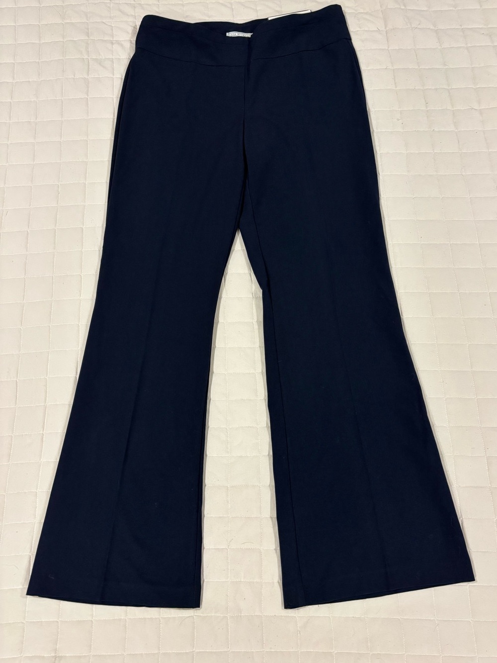NWT Dana Buchman Wide Leg Dress Pants Navy Blue Mid Rise Stretch Size 10